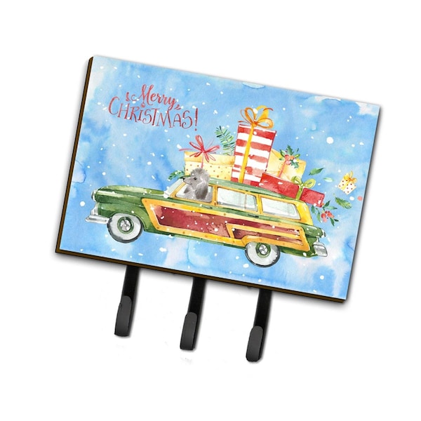 Carolines Treasures Merry Christmas Silver Poodle Leash or Key Holder CK2457TH68 - main